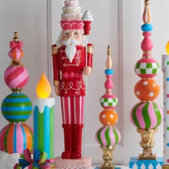 Raz Imports Raz 49.5" Large Red and Pink Nutcracker Christmas Figure Decoration 4511666 Sale