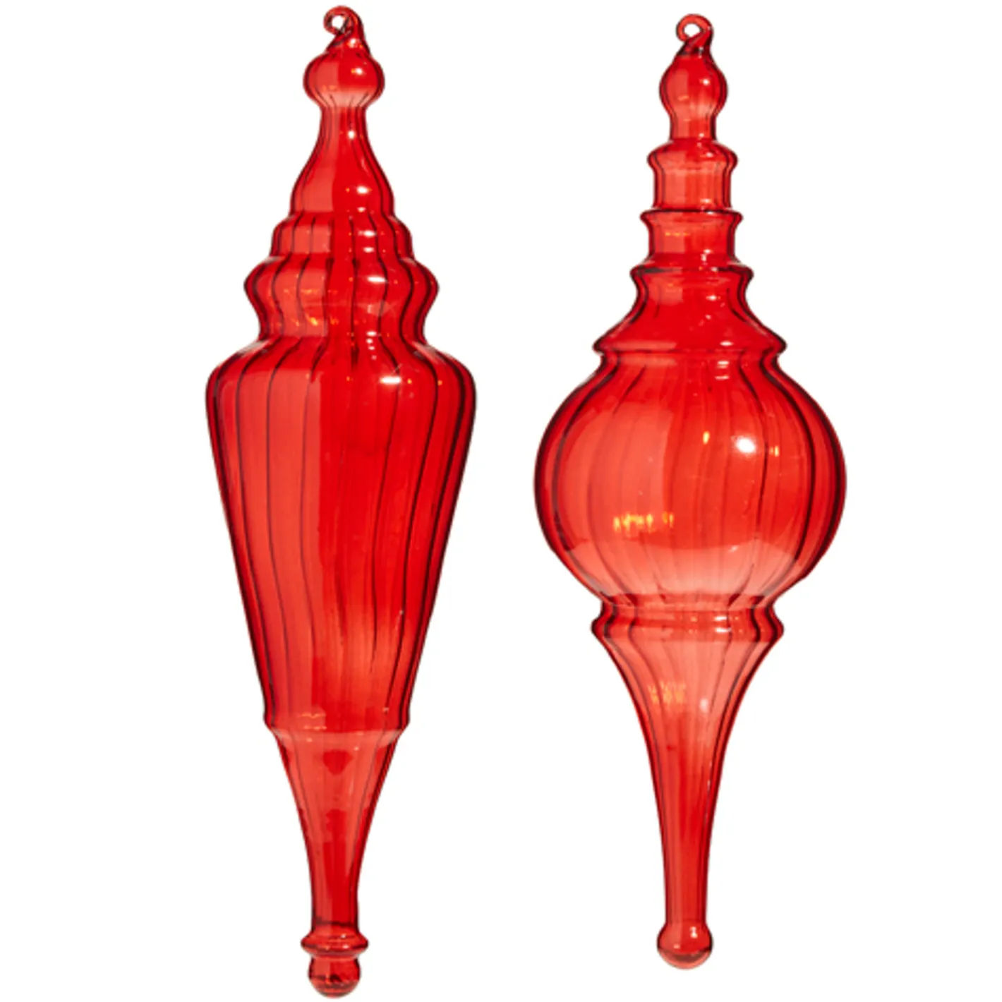 Raz Imports Raz 15.5" Large Red Finial Glass Christmas Ornament 4324500 Clearance