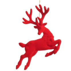 Raz Imports Raz 17.5" Large Red Flocked Leaping Deer Christmas Ornament 4540881 Sale