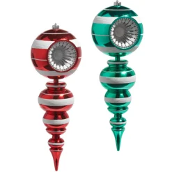 Raz Imports Raz 22" Large Red or Green Reflector Finial Christmas Ornament Best