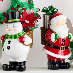 Raz Imports Raz 20" Large Snowman or Santa with Basket Christmas Figure Sale