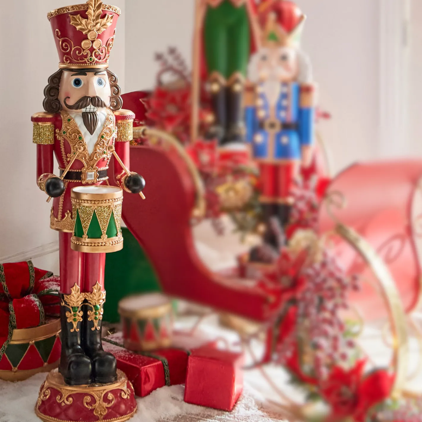 Raz Imports Raz 4' Large Standing Nutcracker Drummer Christmas Figure 4401626 New