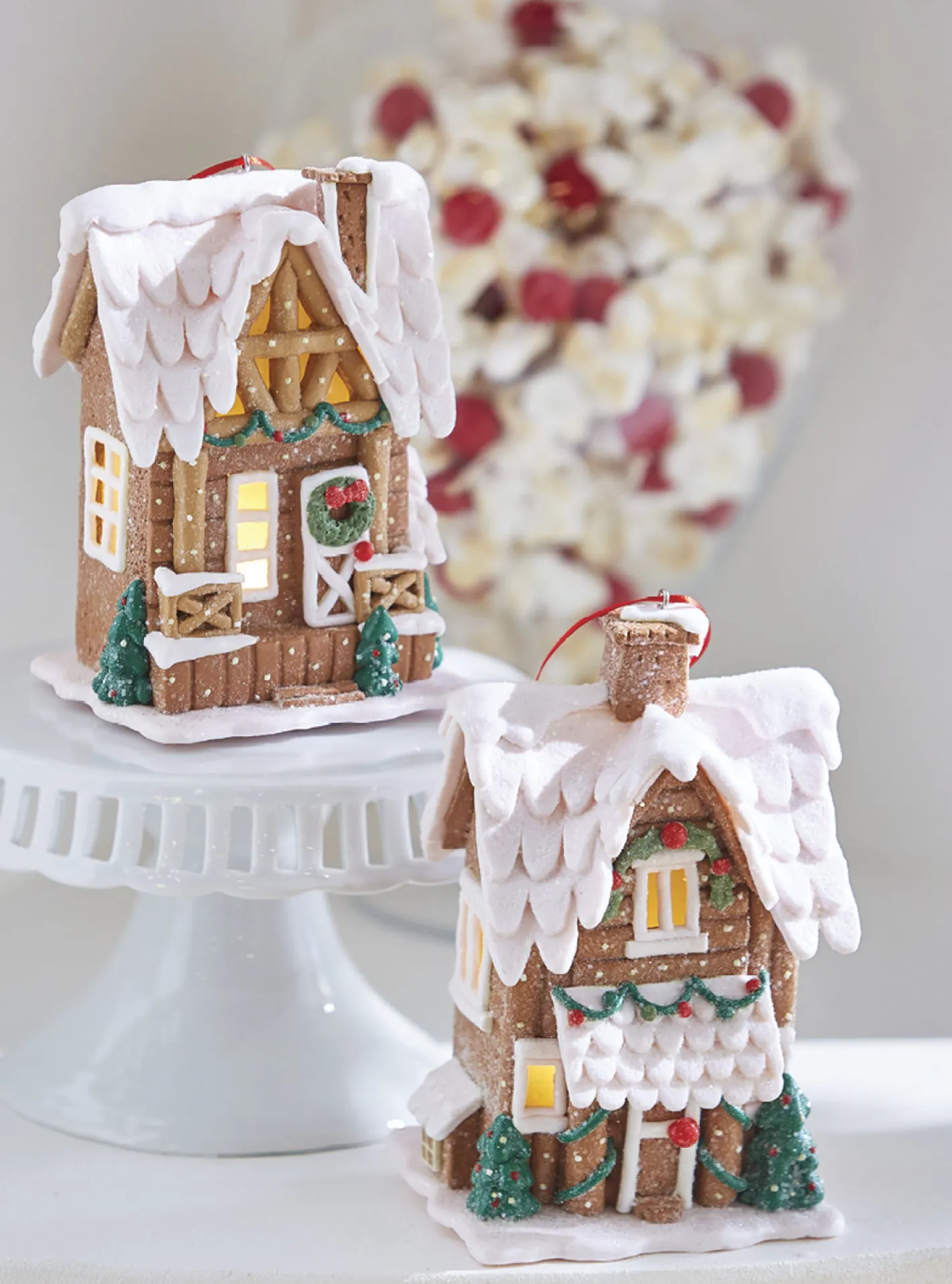 Raz Imports Raz 6.5" Lighted Gingerbread Pretzel House Christmas Ornament 4216269 Hot
