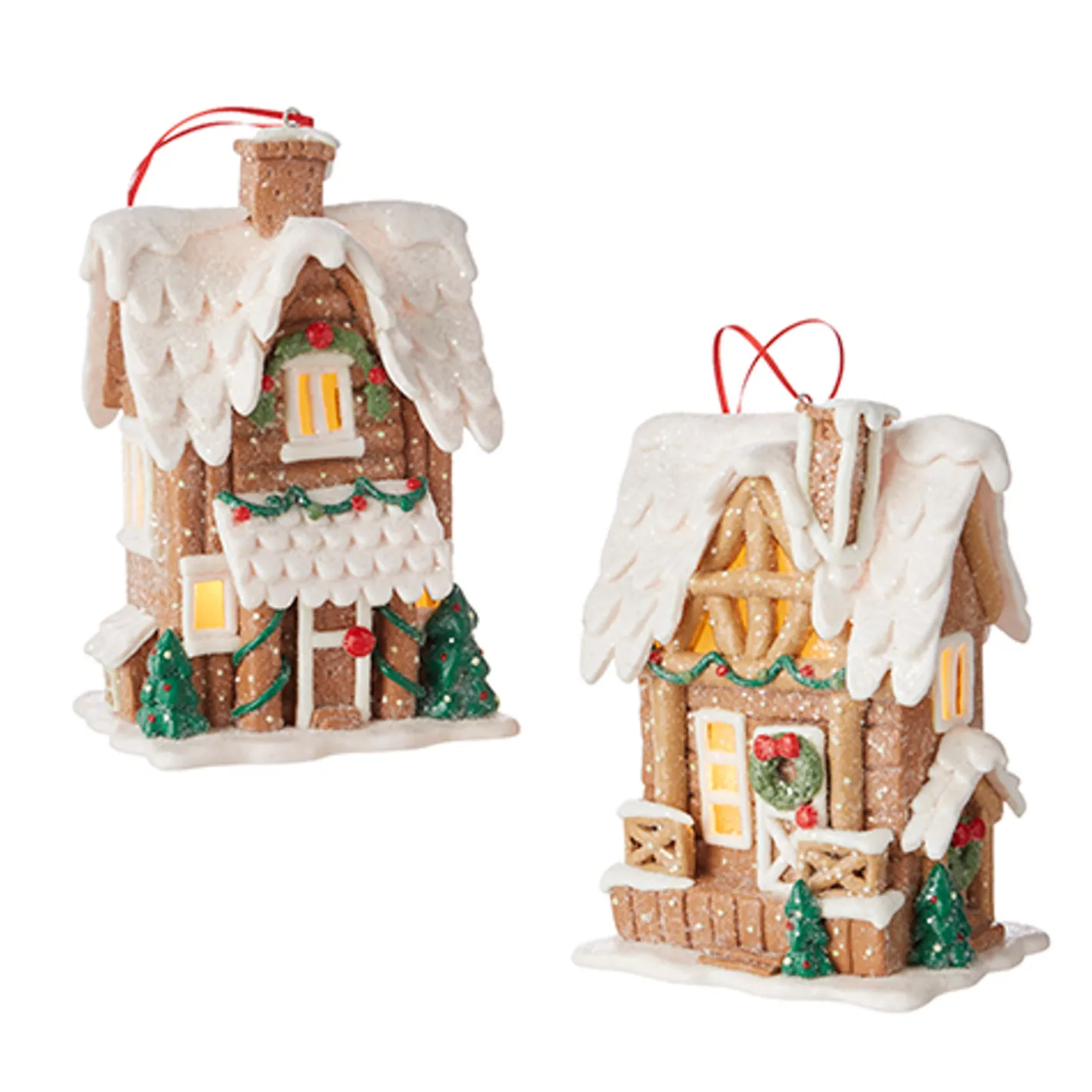 Raz Imports Raz 6.5" Lighted Gingerbread Pretzel House Christmas Ornament 4216269 Hot
