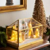 Raz Imports Raz 10.75" Lighted Gold House Terrarium Christmas Decoration 4515557 Sale