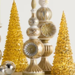 Raz Imports Raz 15.25" Lighted Gold Trees Christmas Decoration 4550519 New