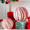Raz Imports Raz 8" Lighted Peppermint Orbs Glass Christmas Decoration 4533013 Discount