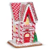 Raz Imports Raz 12.75" Lighted Red and White Candy Cane Gingerbread House Christmas Decoration 4416432 Clearance