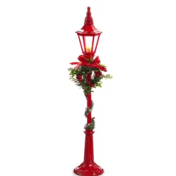 Raz Imports Raz 18.5" Lighted Red Lamp Post Christmas Decoration 4412524 New