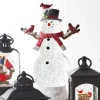 Raz Imports Raz 12" Lighted Snowman with Silver Swirling Glitter Water Globe Lantern 4519206 New