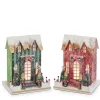 Raz Imports Raz 10.5" Lighted Striped Paper Christmas Houses 4512529 New
