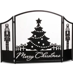Raz Imports Raz 48" Merry Christmas Fireplace Screen Christmas Decoration 4317034 New