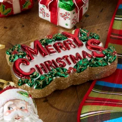 Raz Imports Raz 5.5" Merry Christmas Glass Christmas Ornament 4524857 New