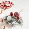Raz Imports Raz 20" Mixed Greenery and Red and White Ornament Pick Christmas Tree Accessory F4309875 New