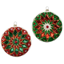 Raz Imports Raz 5" Multicolor Starburst Vintage Inspired Glass Christmas Ornament 4424535 Discount