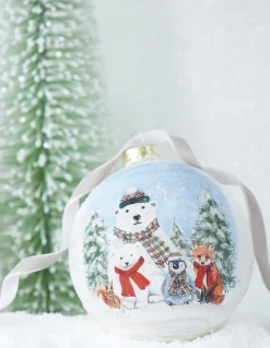 Raz Imports Raz 4.5" North Pole Friends Glass Ball Christmas Ornament 4224586 Sale