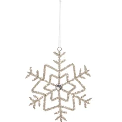 Raz Imports Raz 7" or 8.5" Beaded Silver Snowflake Christmas Ornament