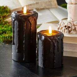 Raz Imports Raz 4" or 6" Black Drip Battery Operated Halloween Candle With Lighted Flickering Wick Outlet