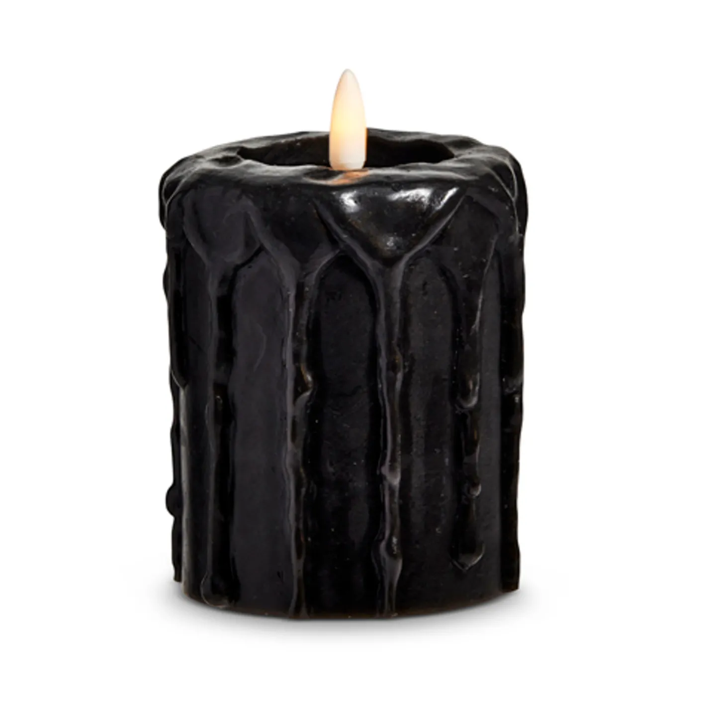 Raz Imports Raz 4" or 6" Black Drip Battery Operated Halloween Candle With Lighted Flickering Wick Outlet