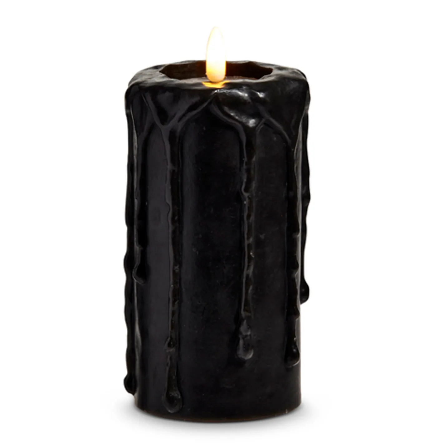 Raz Imports Raz 4" or 6" Black Drip Battery Operated Halloween Candle With Lighted Flickering Wick Outlet