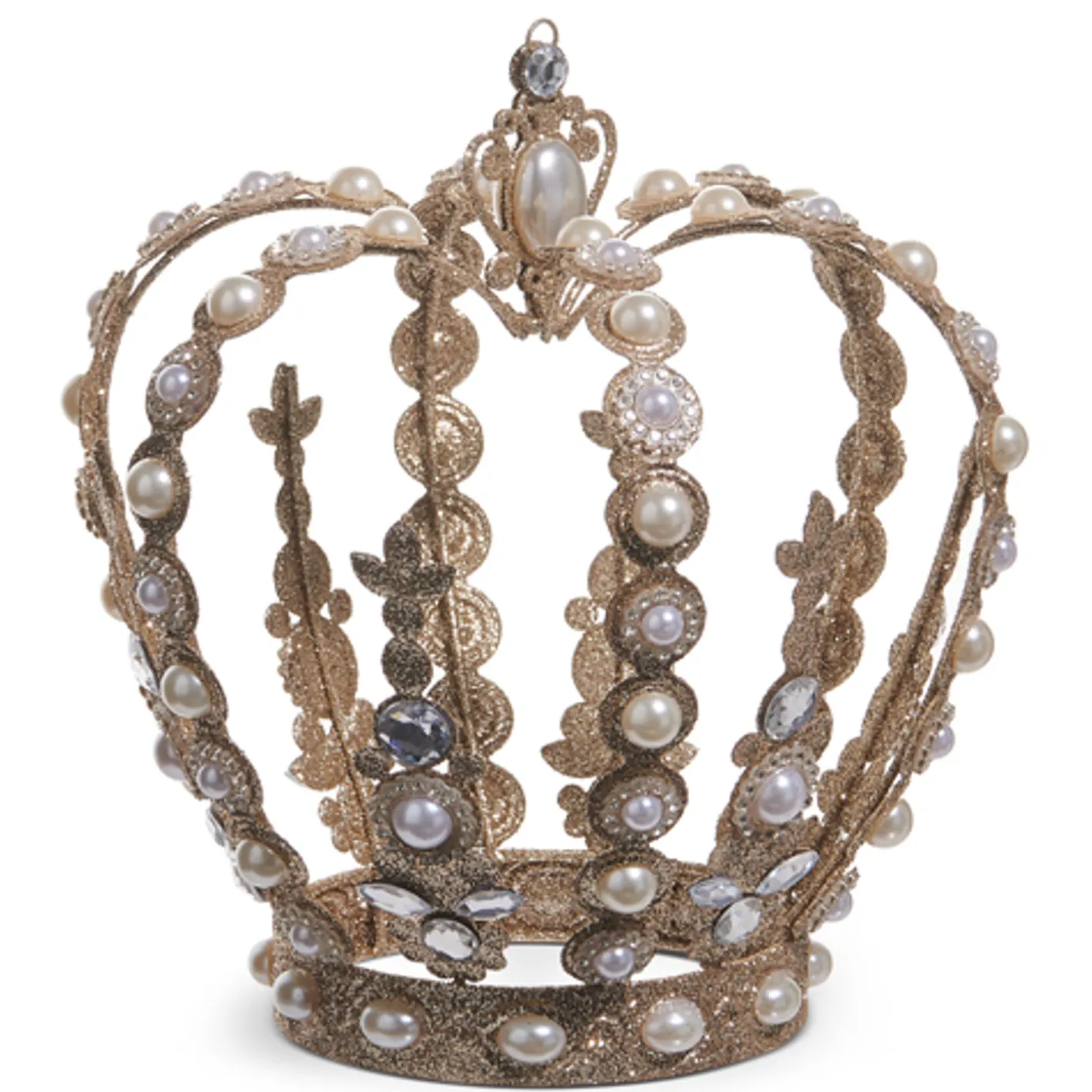 Raz Imports Raz 8" or 9.5" Champagne Glitter Jeweled Crown Christmas Decoration New