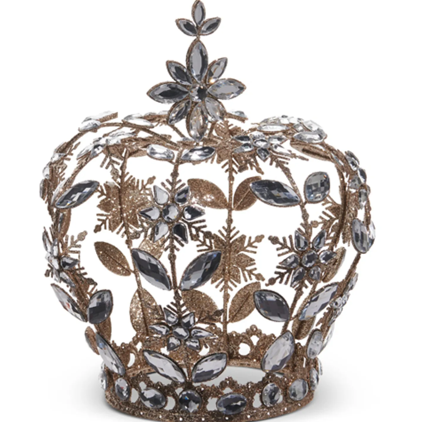 Raz Imports Raz 8" or 9.5" Champagne Glitter Jeweled Crown Christmas Decoration New