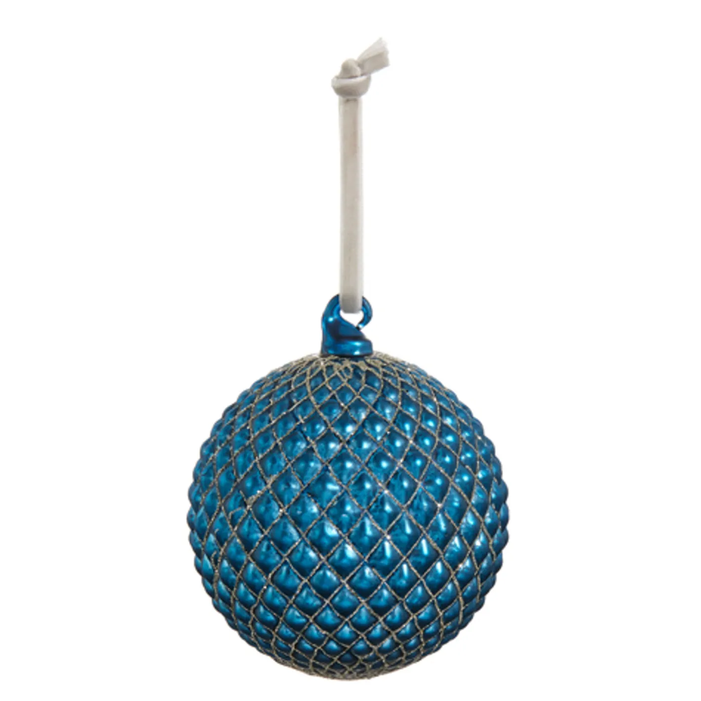 Raz Imports Raz 4" or 6" Cobalt Blue Quilted Ball Glass Christmas Ornament Outlet