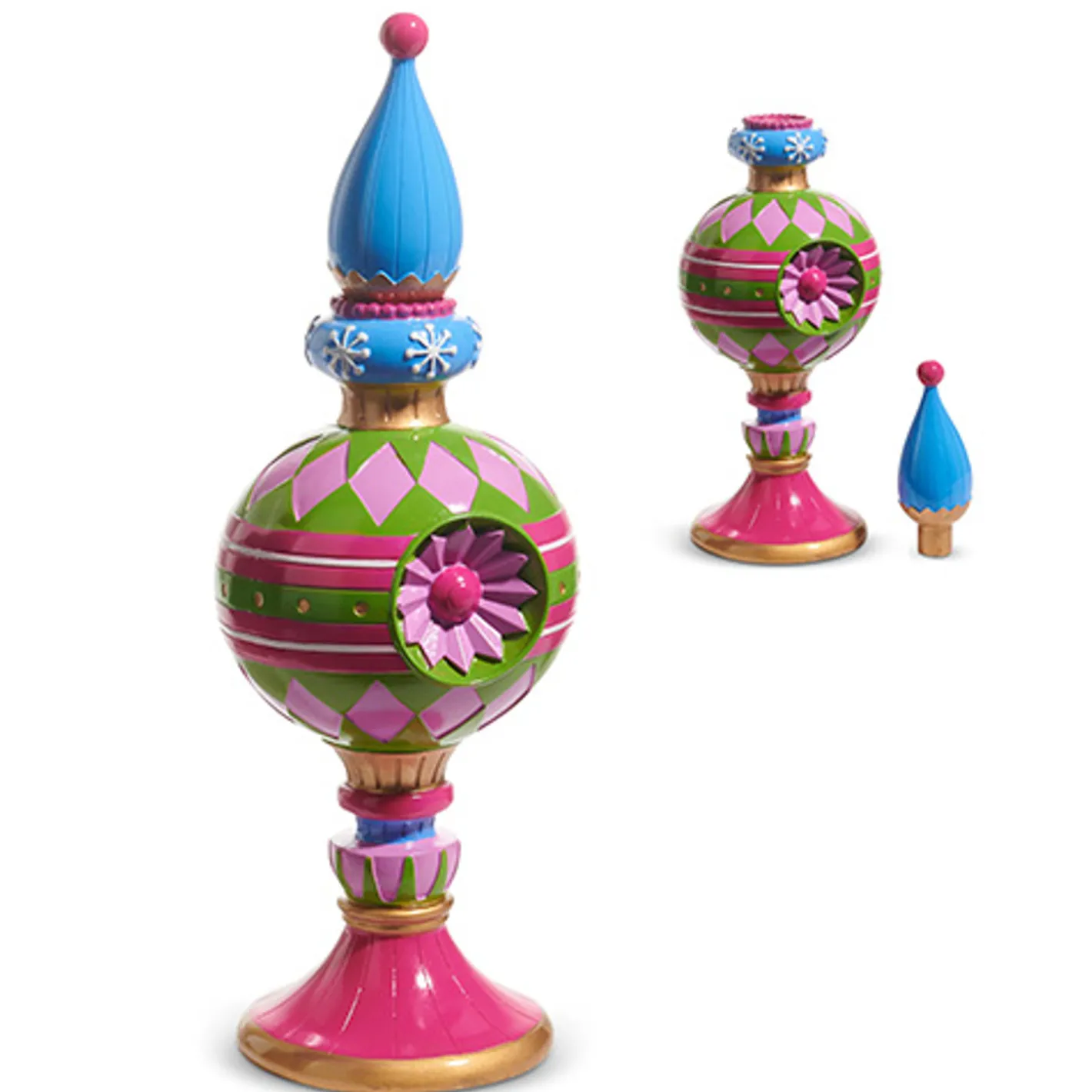 Raz Imports Raz 15" or 14.5" Colorful Finial Candle Holder Christmas Decoration Outlet