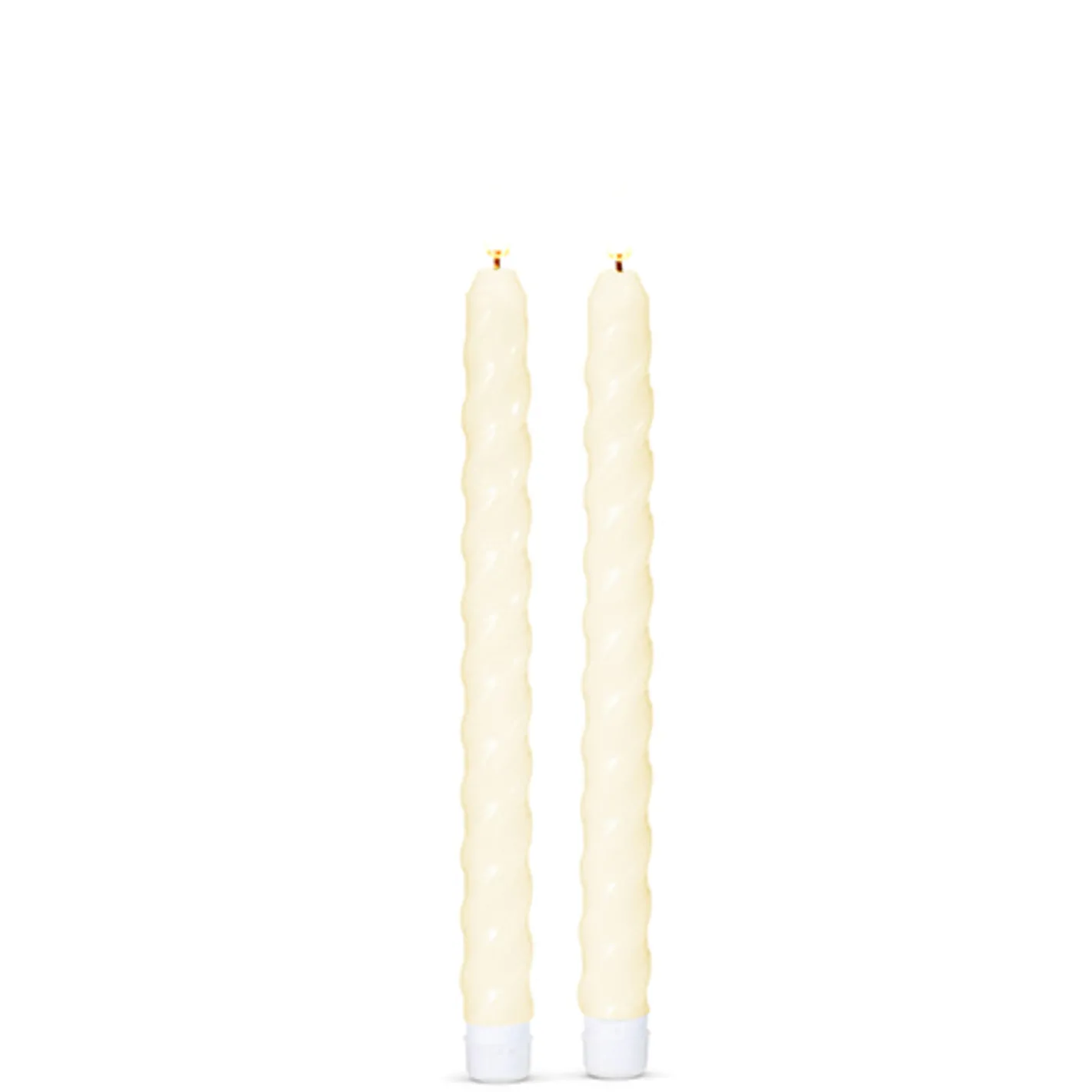 Raz Imports Raz 8.5" or 10.5" Ivory Twist Flameless Taper Candles