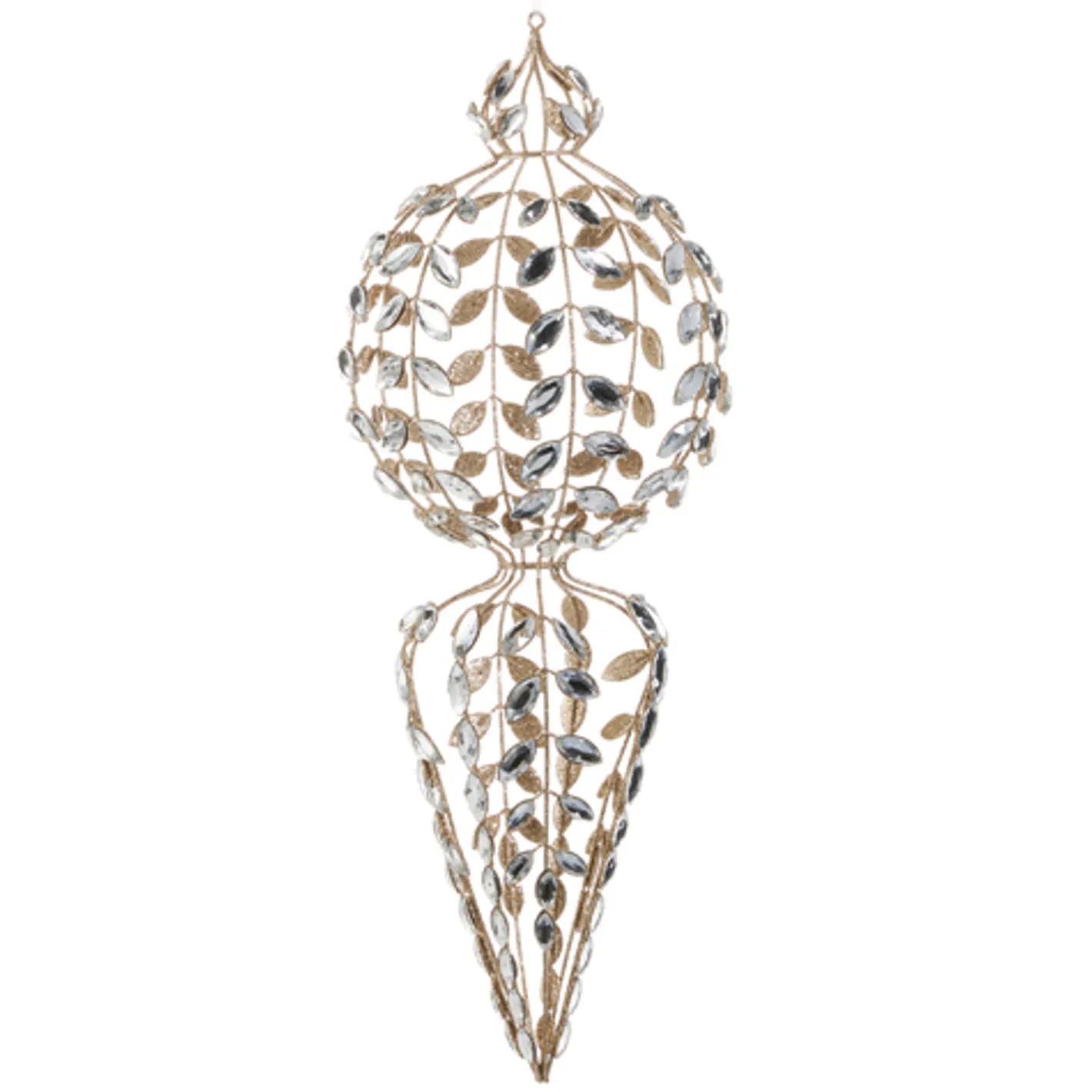 Raz Imports Raz 19" or 20" Large Champagne and Clear Jeweled Final Christmas Ornament