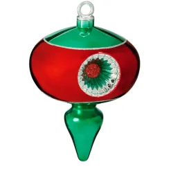 Raz Imports Raz 9.5" or 12" Large Red and Green Reflector Finial Christmas Ornament Online