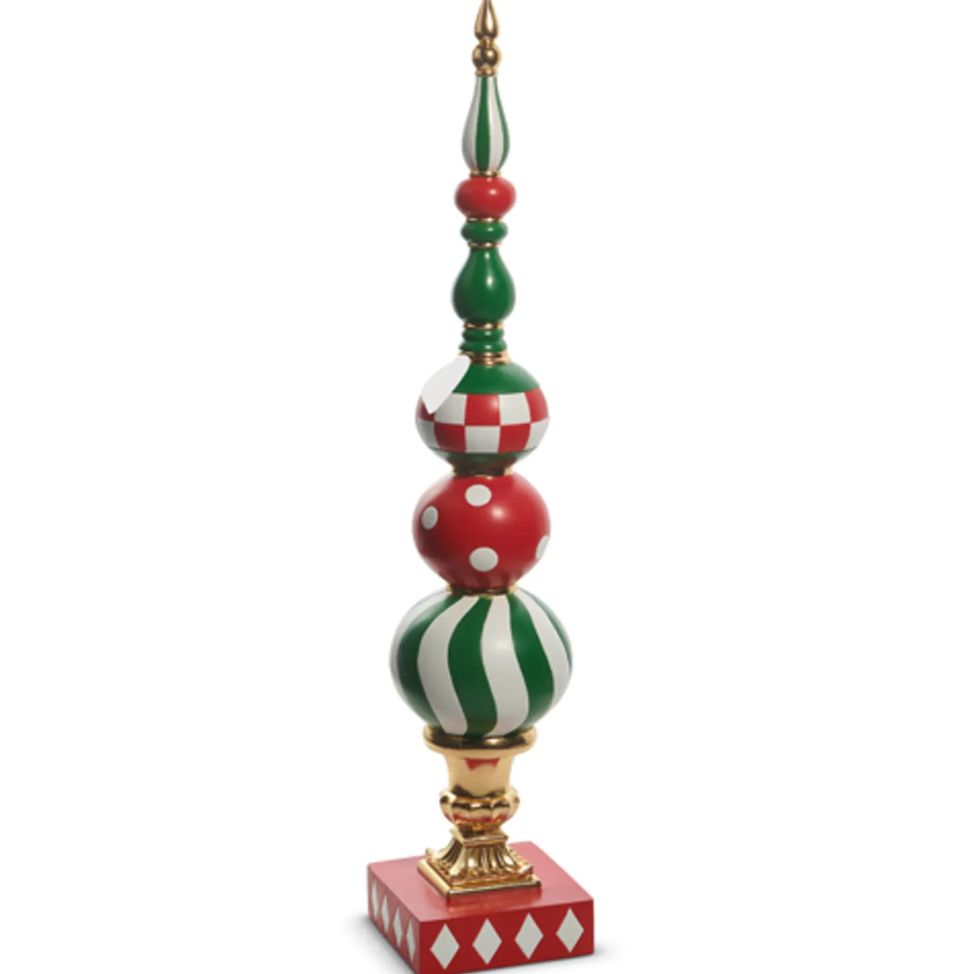 Raz Imports Raz 36" or 52" Large Traditional Red and Green Finial Christmas Decoration New