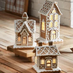 Raz Imports Raz 6" or 10" Lighted Christmas Gingerbread Town House Decoration