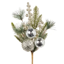 Raz Imports Raz 16" or 27" Pine and Berry with Silver Ball Ornament Christmas Tree Spray Discount