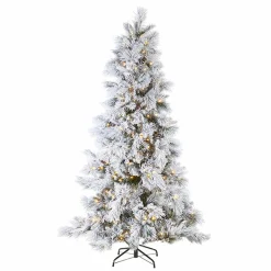 Raz Imports Raz 7.5' or 9' Pre Lit Flocked Pine Christmas Tree Outlet