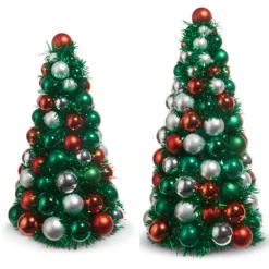 Raz Imports Raz 13" or 15.5" Red and Green Ball Ornament Tree Christmas Decoration Online