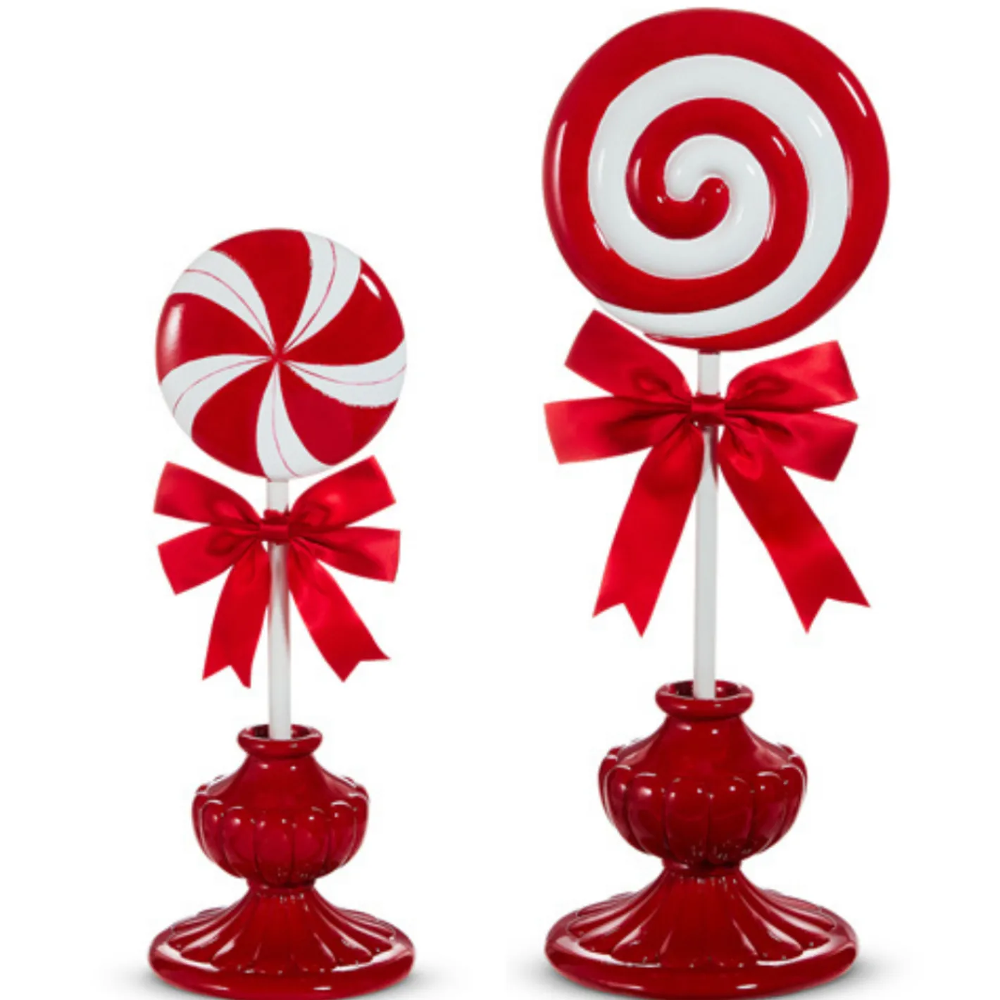 Raz Imports Raz 17" or 22" Red and White Peppermint Lollipop Christmas Figure