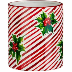 Raz Imports Raz 5.75" or 12" Red and White Striped Holly Berry Christmas Container Sale