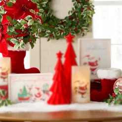 Raz Imports Raz 7.5" or 10.5" Red Flocked Santa Boot Christmas Decoration Hot