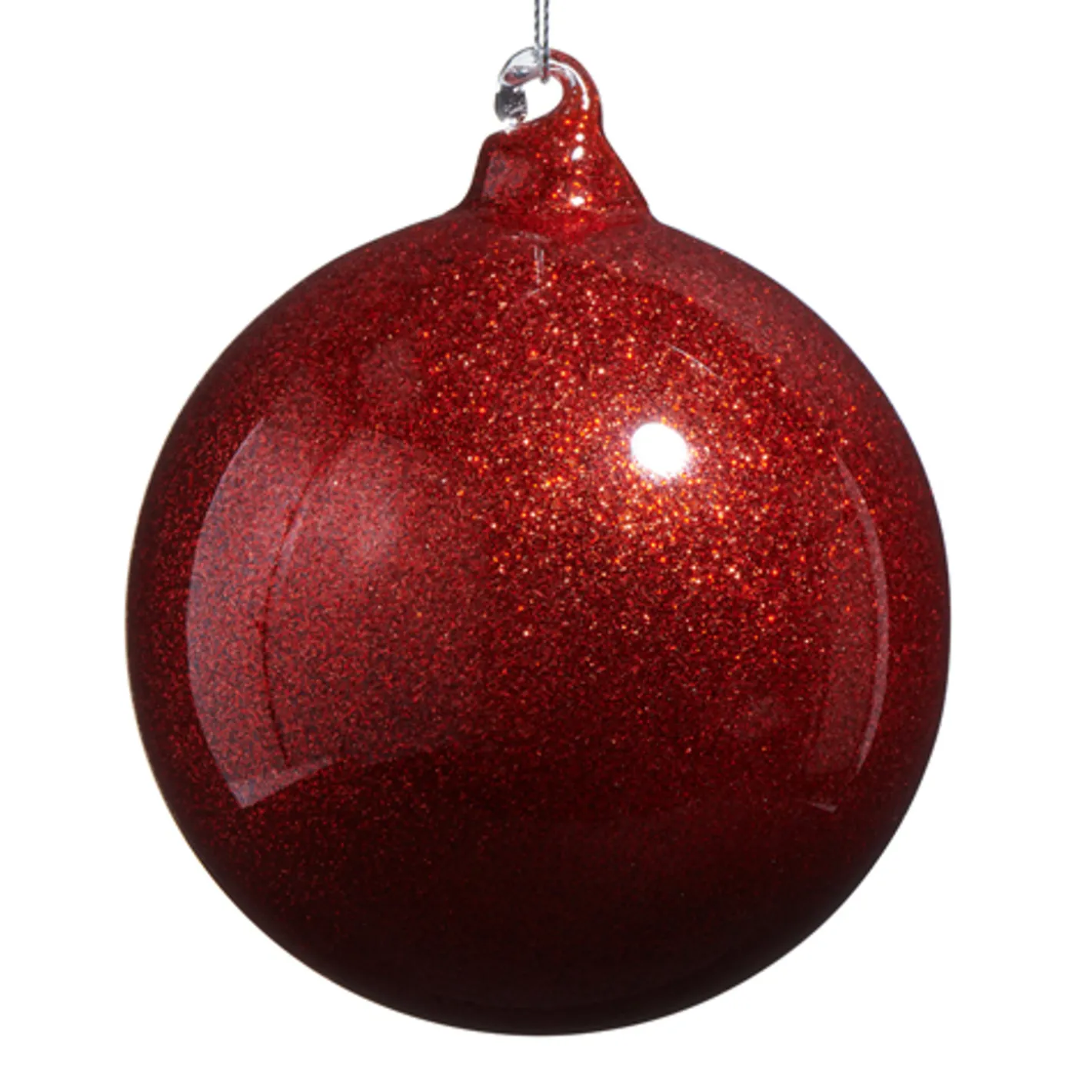 Raz Imports Raz 4" or 5" Red Glitter Blown Glass Christmas Ornament Hot