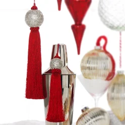 Raz Imports Raz 8" or 10" Red Tassel and Jeweled Ball Christmas Ornament Hot