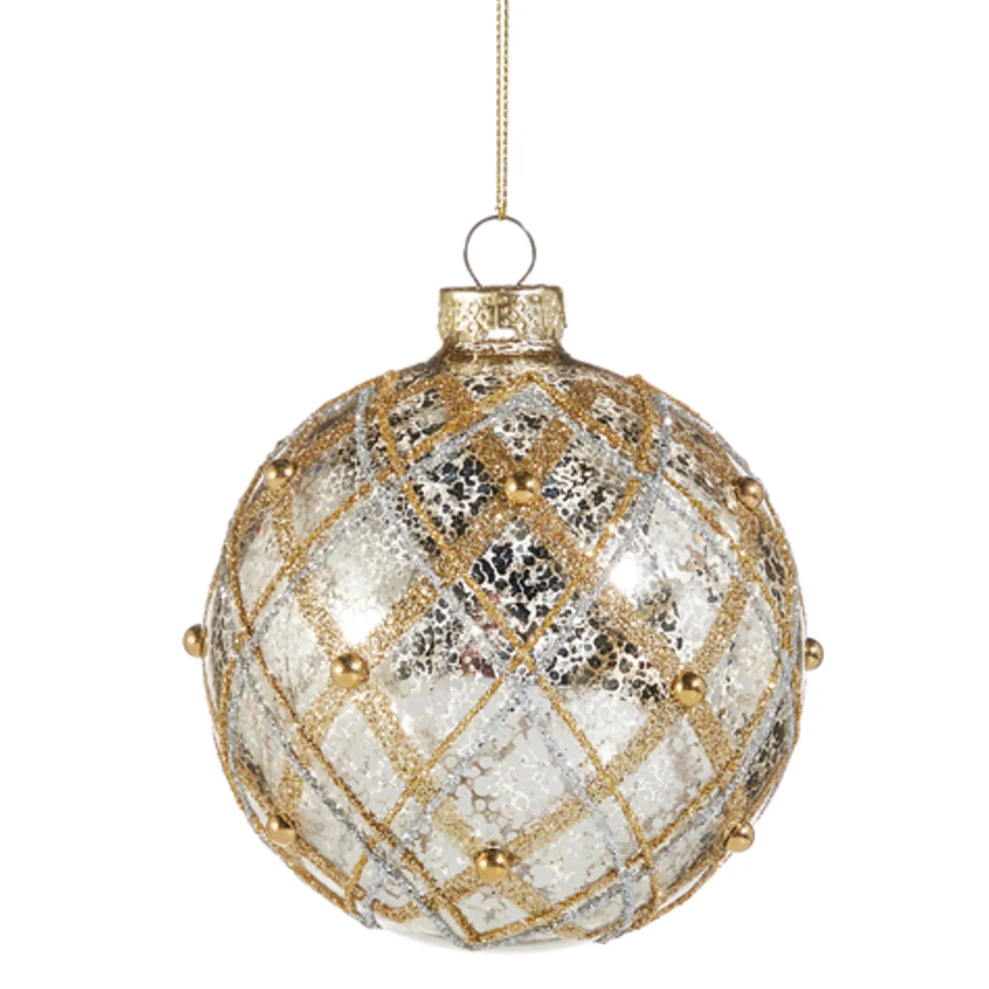 Raz Imports Raz 4" or 6" Silver and Gold Mercury Glass Ball Christmas Ornament Online