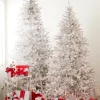 Raz Imports Raz 7.5' or 9' Silver Tinsel Christmas Tree with Forever Lit Clear Lights Sale