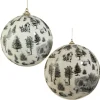 Raz Imports Raz 4" or 6" Through The Woods Black and White Christmas Ball Ornament Sale