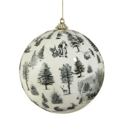 Raz Imports Raz 4" or 6" Through The Woods Black and White Christmas Ball Ornament Sale