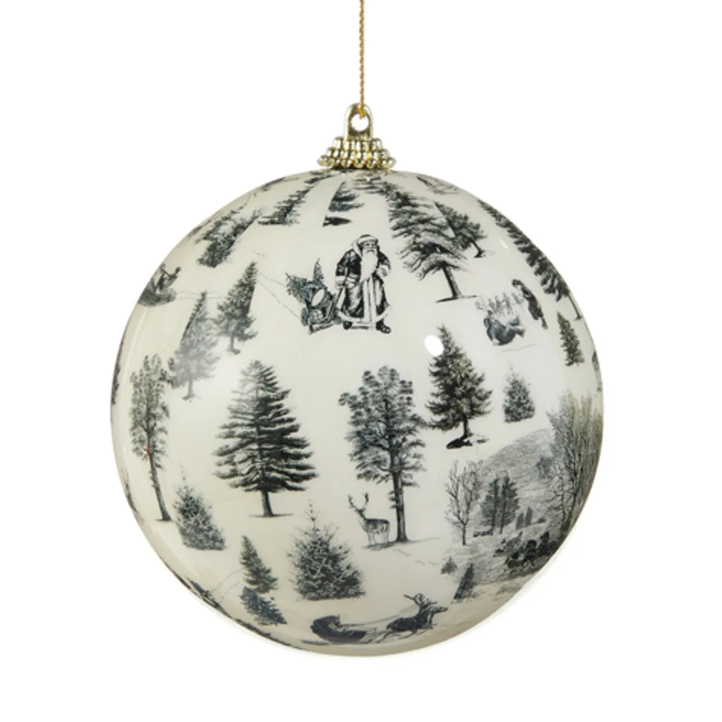 Raz Imports Raz 4" or 6" Through The Woods Black and White Christmas Ball Ornament Sale