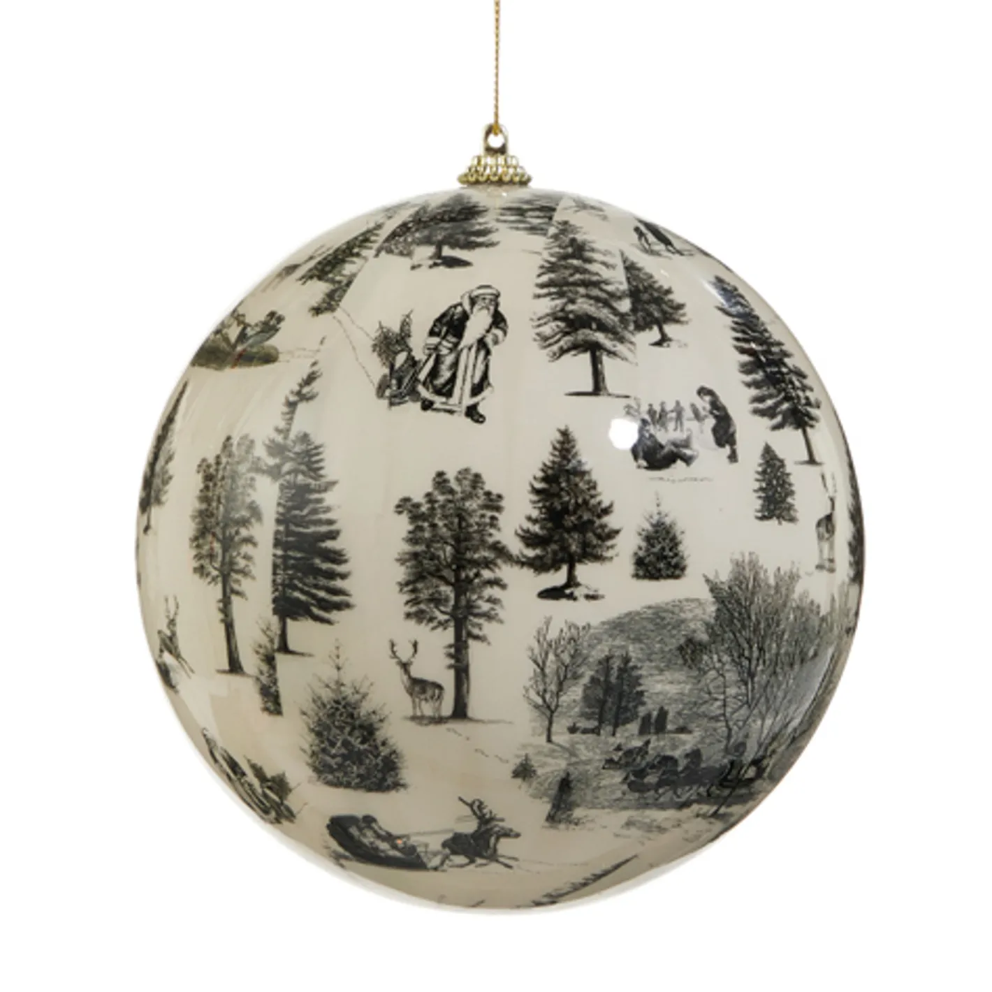Raz Imports Raz 4" or 6" Through The Woods Black and White Christmas Ball Ornament Sale