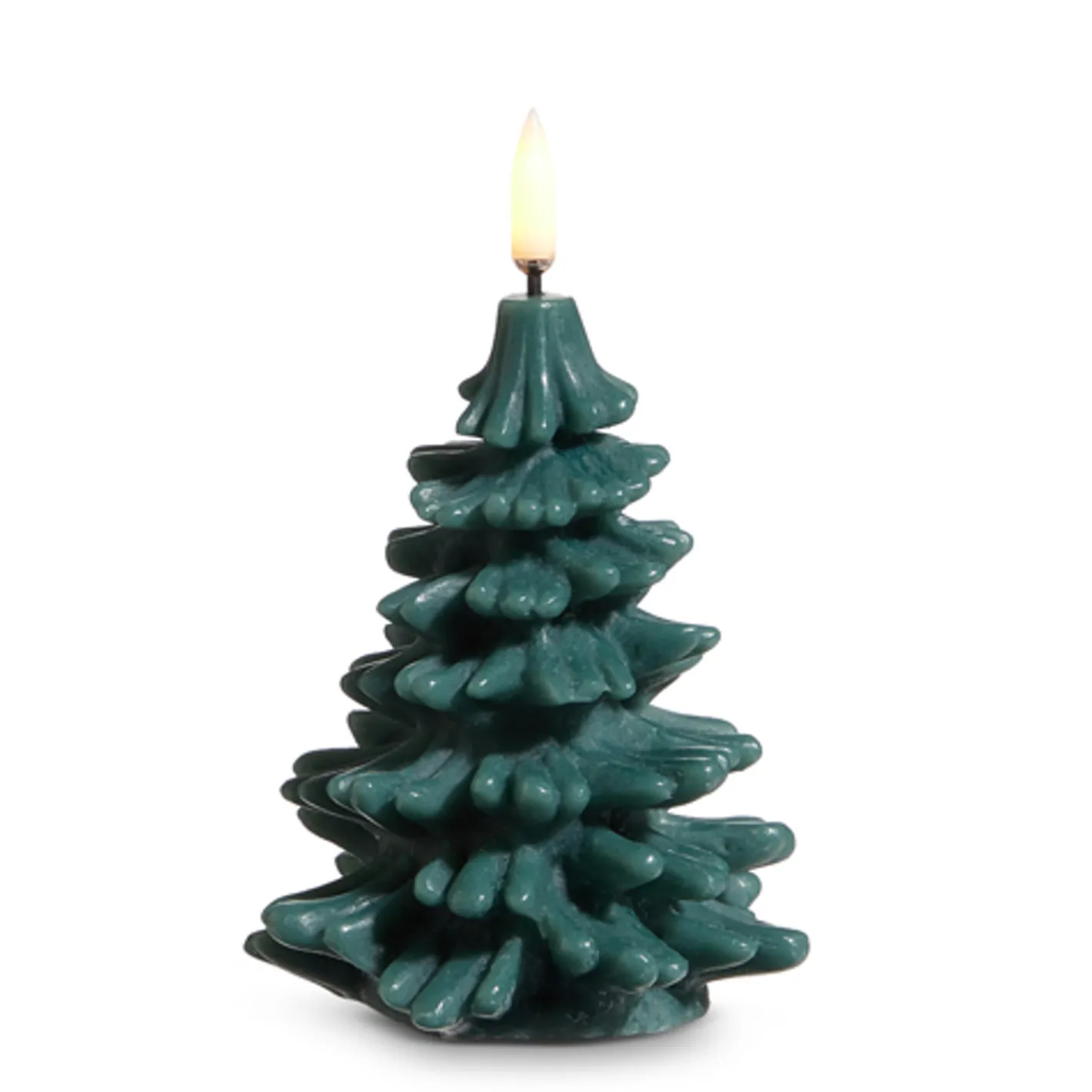Raz Imports Raz 5.5" or 7" Uyuni Pine Green Tree Round Battery Operated Candle with Lighted Flickering Wick