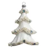 Raz Imports Raz 5" Pearl Trimmed Tree Glass Christmas Ornament 4522874 Clearance