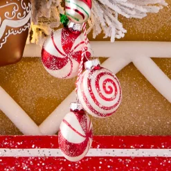 Raz Imports Raz 5.5" Peppermint Candy Cluster Glass Christmas Ornament 4520873 Online